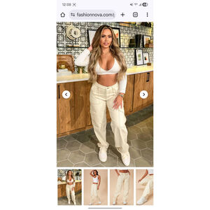 Fashion nova Give Me A Break Cargo Carpenter Jeans - Off White